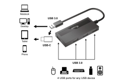 Equip 4-Port USB-A3.2-Hub->4xUSB-A 3.2 +USB-C Adapter...