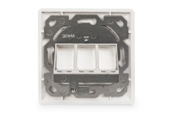 DIGITUS Rahmen + Platte 80x80mm für 3 Keystone Module weiss