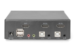 DIGITUS KVM-Switch, 2-Port, Single-Display, 4K, HDMI