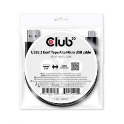 Club3D Kabel USB 3.2 Typ A > Micro USB 1m St/St...