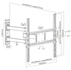 Equip Wandhalterung 32-55/1TFT gelenkig 4Gelenke 35Kg sw retail