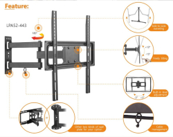 Equip Wandhalterung 32-55/1TFT gelenkig 4Gelenke 35Kg sw retail