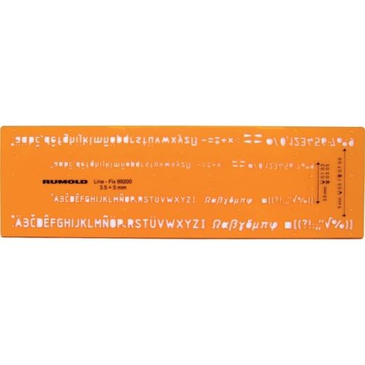 Schriftschablone - Schrifthöhe 0,35 mm und 0,5 mm