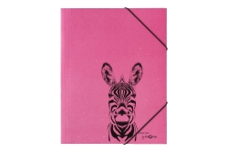 PAGNA Gummizugmappe A4 PP,Karton,3 Einschlagklapp, Zebra