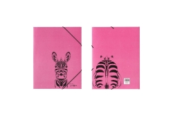 PAGNA Gummizugmappe A4 PP,Karton,3 Einschlagklapp, Zebra