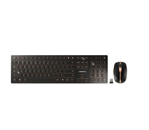 CHERRY DW9100 Wireless SLIM Maus&Tastatur EU schwarz/bronze