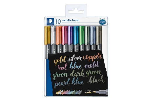 STAEDTLER Marker Metallic brush 10 Stück im Etui, 1-6mm