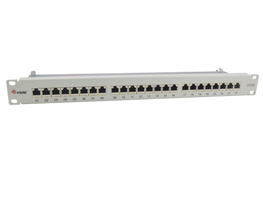 Equip 19 Patchpanel 24xRJ45 Cat6a FTP 1U 500MHz RAL7035