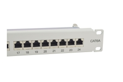Equip 19 Patchpanel 24xRJ45 Cat6a FTP 1U 500MHz RAL7035