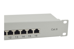 Equip 19 Patchpanel 16xRJ45 Cat6 FTP 1U 250MHz RAL7035