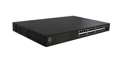 LevelOne PoE+Switch 24xGE PoE/2xGE/+390W 19 unmanaged Metal