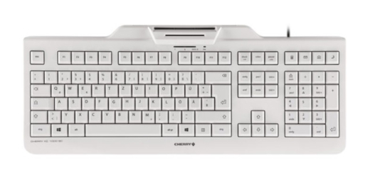CHERRY KC1000SC Tastatur Wired CH 1.80m +SmartCard weiß/grau