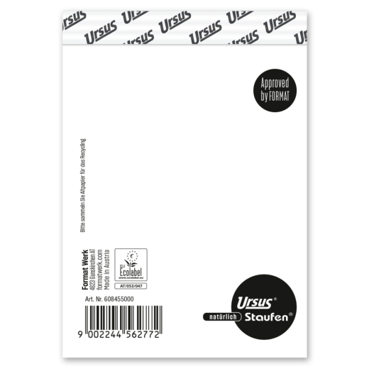 Notizblock - A7, 48 Blatt, 60 g/qm, blanko