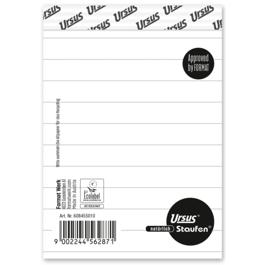 Notizblock - A7, 48 Blatt, 60 g/qm, liniert