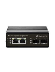 LevelOne Industr.PoE+Switch 2xGE PoE/2xSFP 180W unman.Metall