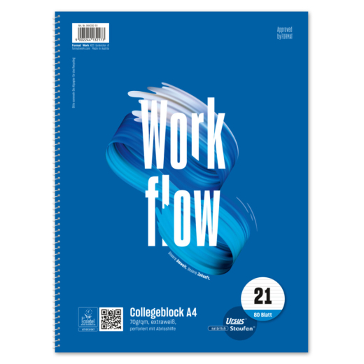 Collegeblock - A4, 80 Blatt, 70 g/qm, 9mm liniert