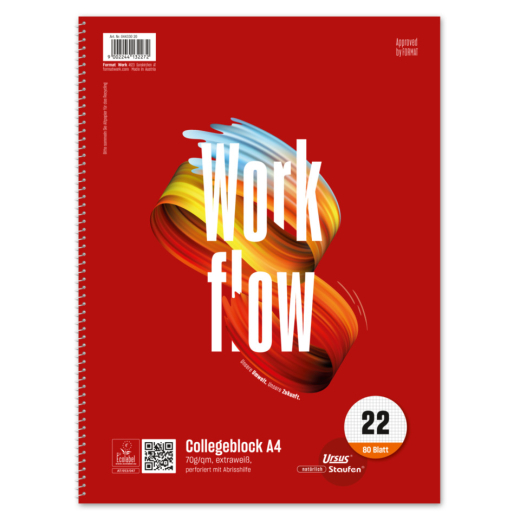 Collegeblock - A4, 80 Blatt, 70 g/qm, 5mm kariert