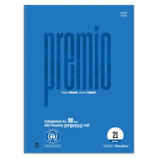 Collegeblock LIN21 - A4, 80 Blatt, 90g/qm, liniert mit Rand innen