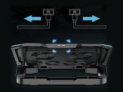 CONCEPTRONIC 6-Fan USB-A2.0 Laptop-Kühlpad 30Kg RGB...