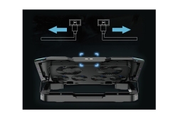 CONCEPTRONIC 6-Fan USB-A2.0 Laptop-Kühlpad 30Kg RGB 17 sw