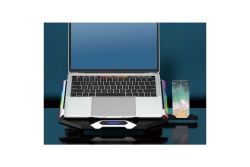 CONCEPTRONIC 6-Fan USB-A2.0 Laptop-Kühlpad 30Kg RGB 17 sw