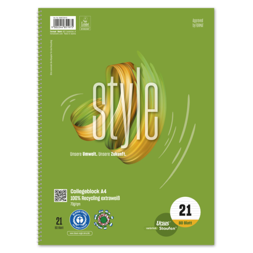 Collegeblock LIN21 - A4, 80 Blatt, 70 g/qm, liniert