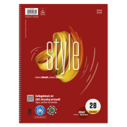 Collegeblock LIN28 - A4, 160 Blatt, 70g/qm, kariert mit Rand
