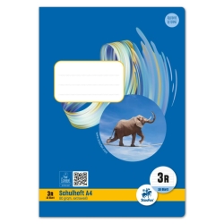 Heft LIN3R - A4 16 Blatt 80g/qm 4/4/4mm liniert farbig