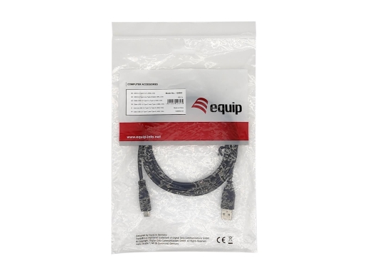 Equip Kabel USB-A2.0->C 3A St/St 3.00m schwarz