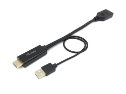 Equip HDMI->DP/USB-A 4K/60Hz Bu/St 0.15m schwarz