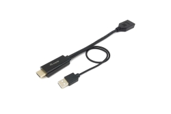 Equip HDMI->DP/USB-A 4K/60Hz Bu/St 0.15m schwarz
