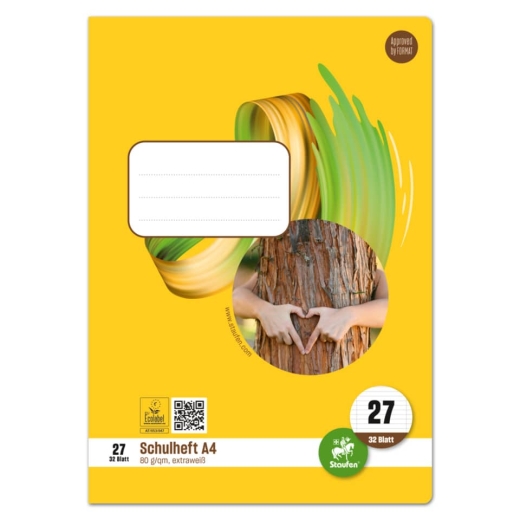 Heft LIN27 - A4, 32 Blatt, 80 g/qm, liniert mit Randlinien