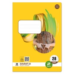 Heft LIN28 - A4, 32 Blatt, 90 g/qm, kariert mit Randlinien