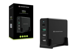 CONCEPTRONIC Ladegerät 4Port 3xUSB-A/1xC Desk 65WPD3.0 sw