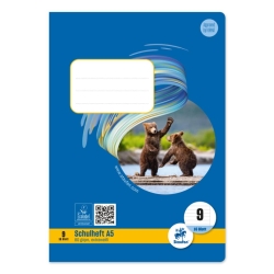 Heft LIN9 - A5, 16 Blatt, 80 g/qm, liniert mit Rand