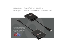 Club3D MST-Hub USB 3.2 Typ C > 2x DP 4K60Hz St/Bu retail