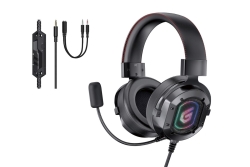 CONCEPTRONIC Headset Gaming+Split./Bedien./Mikr/RGB 2.20m sw