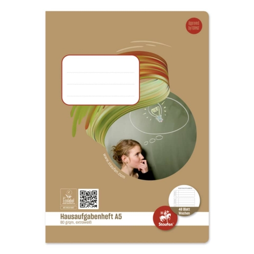 Hausaufgabenheft - A5, 48 Blatt, 80 g/qm