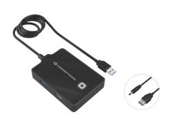 CONCEPTRONIC 4-Port Hub USB-A3.0->3xA2.0/A3.0/DC o.Netz. sw