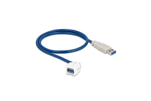 DELOCK Keystone Modul USB3.0 A Bu 250° > USB3.0 A St Kabel w
