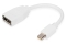 DIGITUS DisplayPort Kabel, mini DP - DP St./Bu. 0,15m weiß