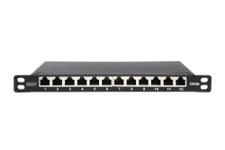DIGITUS Patchpanel 10 Cat6A 12x RJ45 0,5HE geschirmt schw