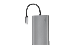 Logilink Dockingstation USB 3.2 Gen1,USB-C, 10-Port,PD,silb.
