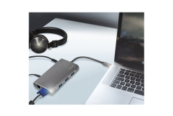 Logilink Dockingstation USB 3.2 Gen1,USB-C, 10-Port,PD,silb.