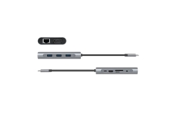 Logilink Dockingstation USB 3.2 Gen1,USB-C, 10-Port,PD,silb.