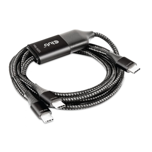 Club3D Ladekabel USB Typ C > 2x Typ C 1,83m 100W St/St retail