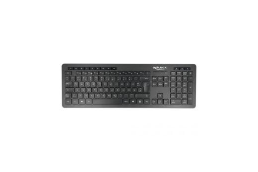 DELOCK USB Tastatur 2,4 GHz kabellos schwarz - Lautlos