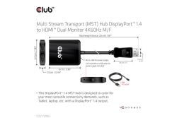 Club3D Multi Streaming Transport Hub 1xDP->2xHDMI Polybeutel