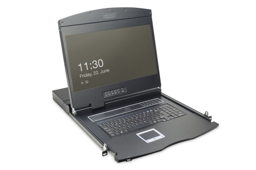 DIGITUS Modulare Konsole 19TFT,1-Port KVM&Touchpad,Deutsch
