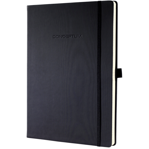 Notizbuch Conceptum - A4+, liniert, 194 Seiten, schwarz, Hardcover